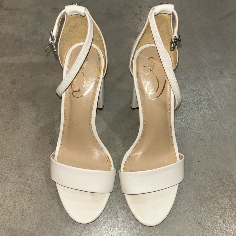Daniella Leather Ankle Strap Square Toe Dress Sandals